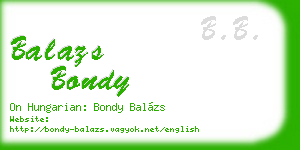 balazs bondy business card